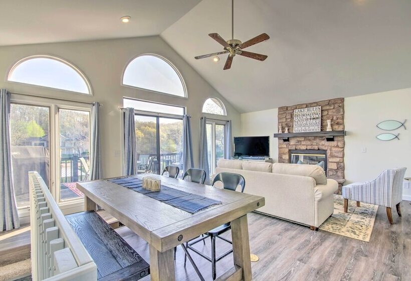 Boat Slip, Fire Pit: Lakefront Sunrise Beach Home!