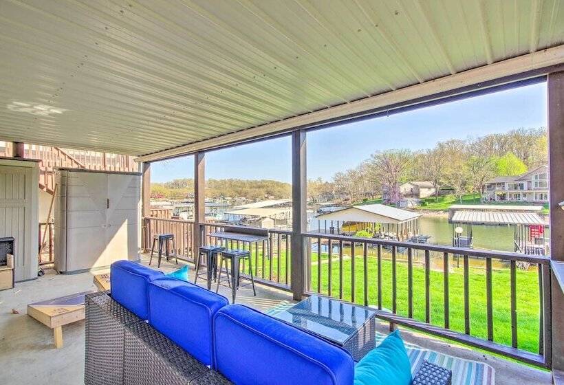 Boat Slip, Fire Pit: Lakefront Sunrise Beach Home!