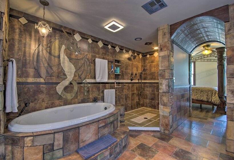 Dragon Castle  W/ Secret Passage, Dock, & Hot Tub