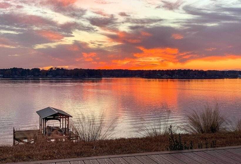 Elegant Lakefront Gem W/ Dock + Sunset Views!