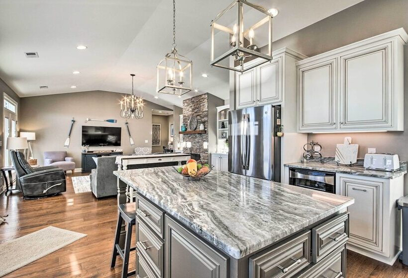 Elegant Lakefront Gem W/ Dock + Sunset Views!