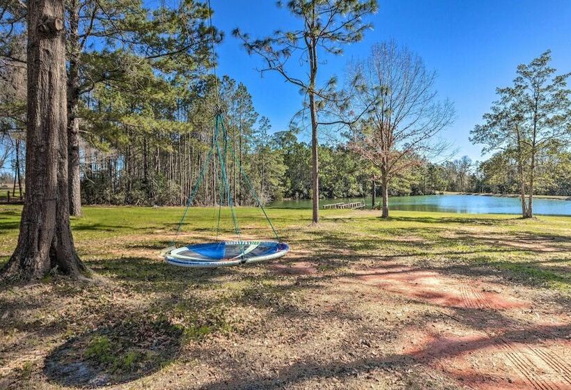 Green Acres  Home W/ Fire Pit + Fishing Pond
