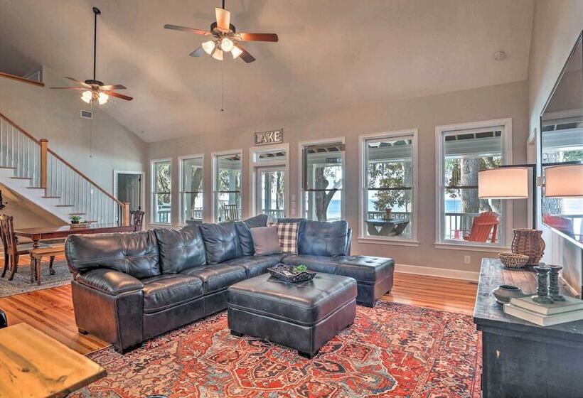 Lakefront Retreat W/ Game Room & Private Dock!