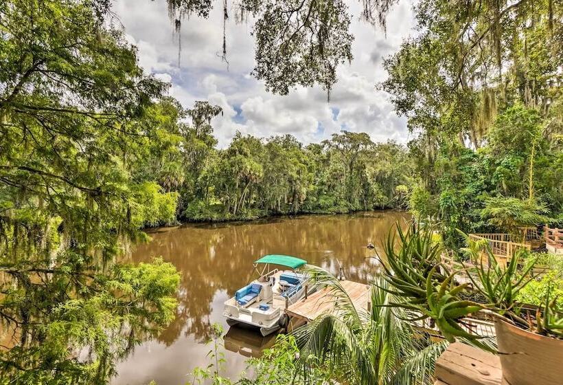 Lush Riverfront Escape W/ Private Boat Dock!