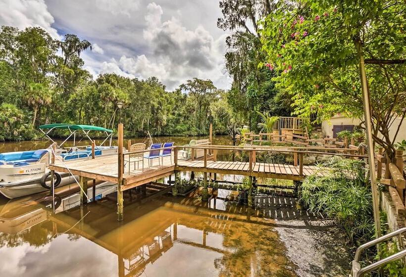 Lush Riverfront Escape W/ Private Boat Dock!