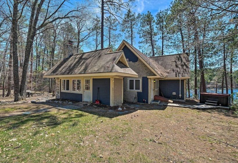Quiet Waterfront Cabin W/ Dock, Game Room, Hot Tub