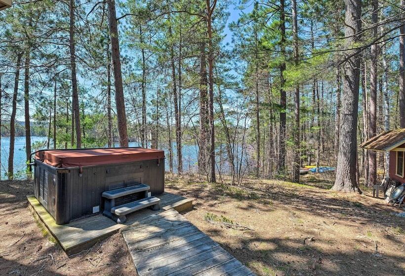 Quiet Waterfront Cabin W/ Dock, Game Room, Hot Tub