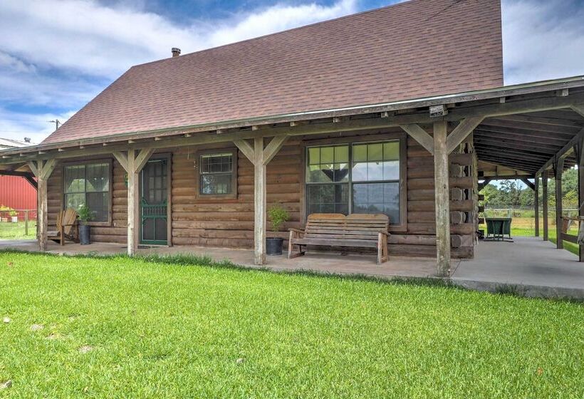 On Farm: Rustic Carmine Log Cabin W/ Porch!