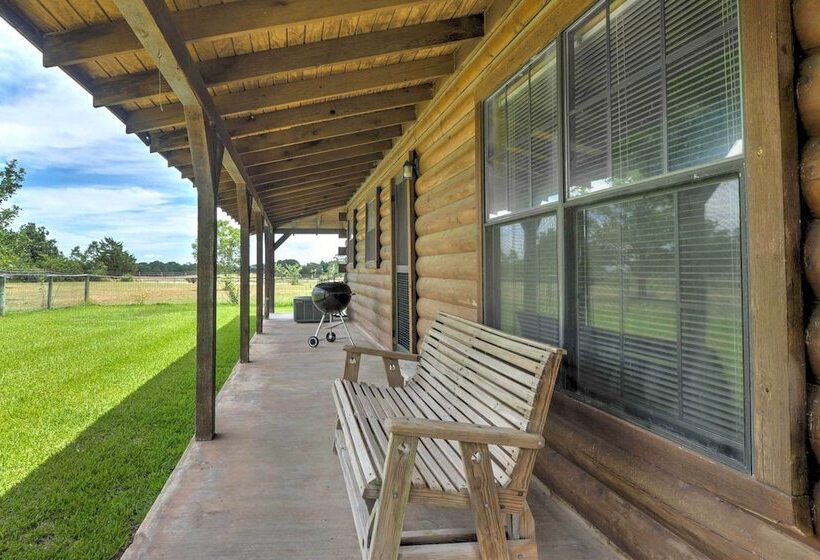On Farm: Rustic Carmine Log Cabin W/ Porch!