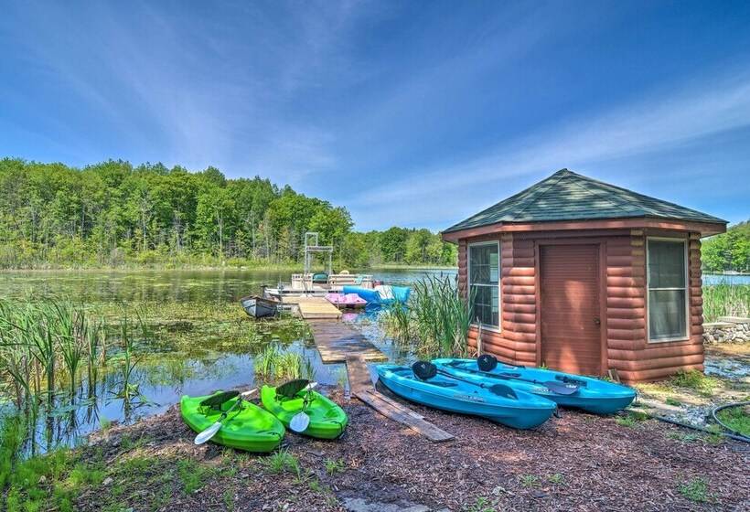 Cabin On Lake W/ 63 Acres & Trails + Guest House!