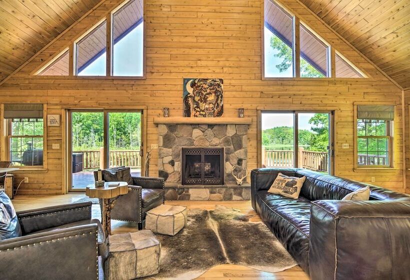 Cabin On Lake W/ 63 Acres & Trails + Guest House!