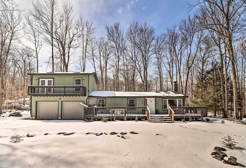 Hot Tub & Fire Pit: Modern Pocono Mountain Home