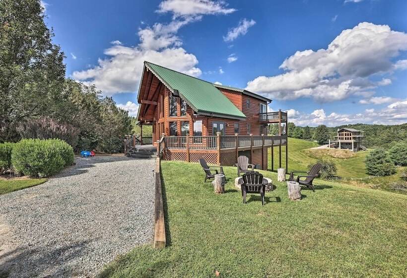 Piney Creek Mountain View Cabin W/ Wraparound Deck