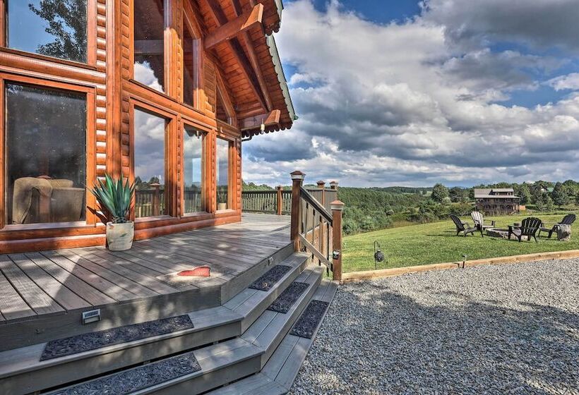 Piney Creek Mountain View Cabin W/ Wraparound Deck