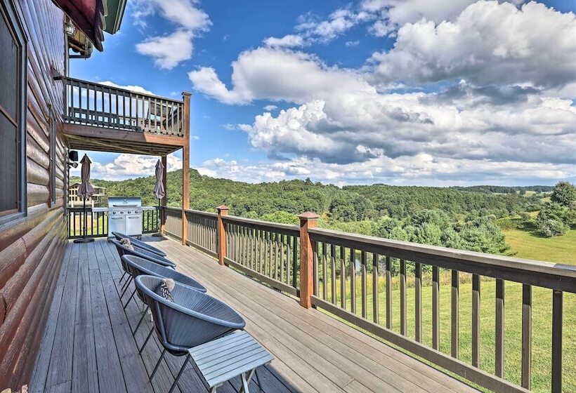 Piney Creek Mountain View Cabin W/ Wraparound Deck
