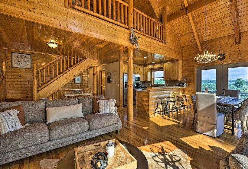 Piney Creek Mountain View Cabin W/ Wraparound Deck