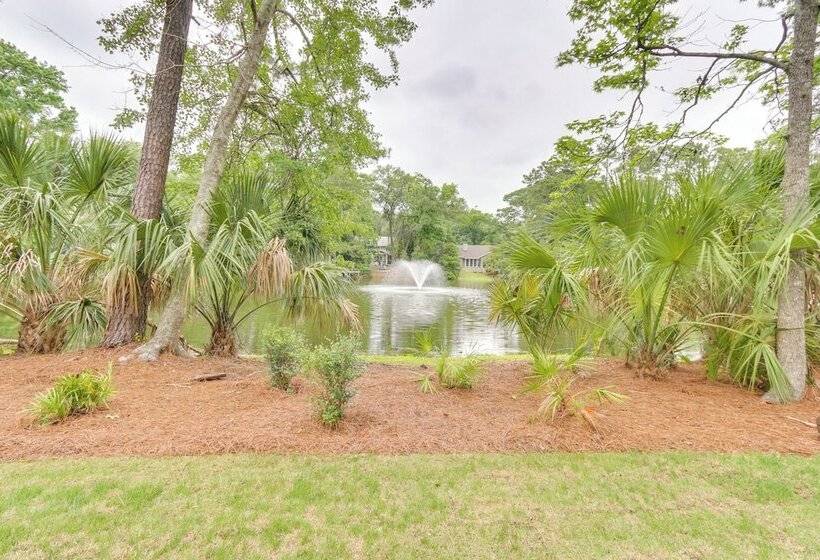 Golf, Dine & Swim: Sleek Palmetto Dunes Home!