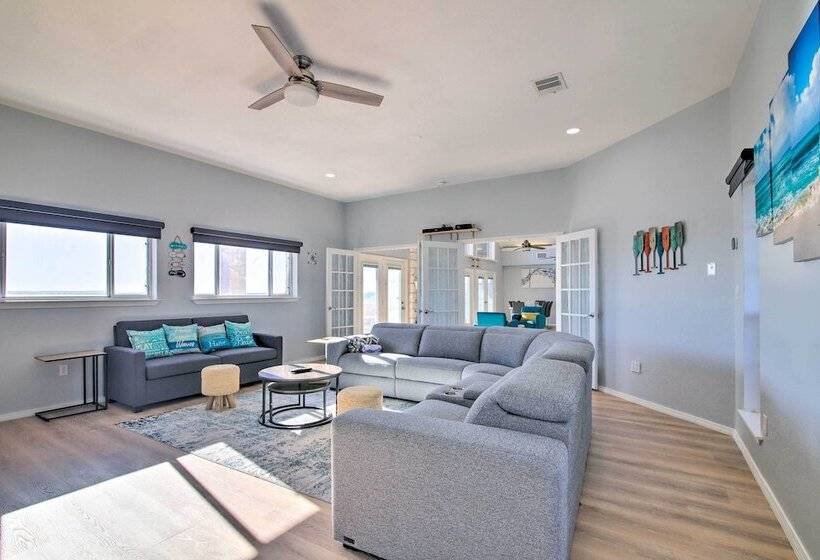 Sunny Lakefront Escape W/ Private Beach & Deck