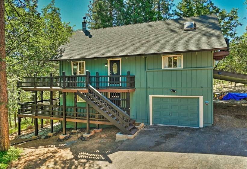 Near Trails: Cabin W/ 2 Level Deck In Twain Harte