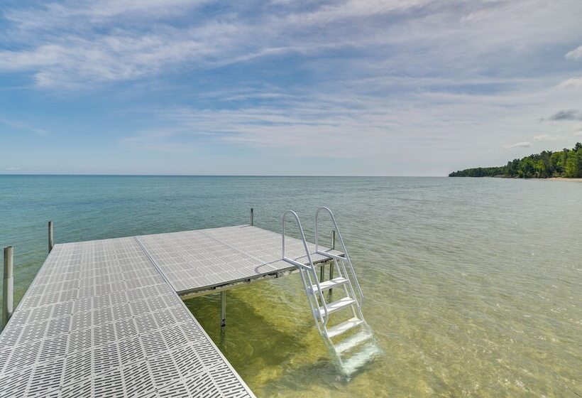Waterfront Cheboygan Home W/ Fire Pit