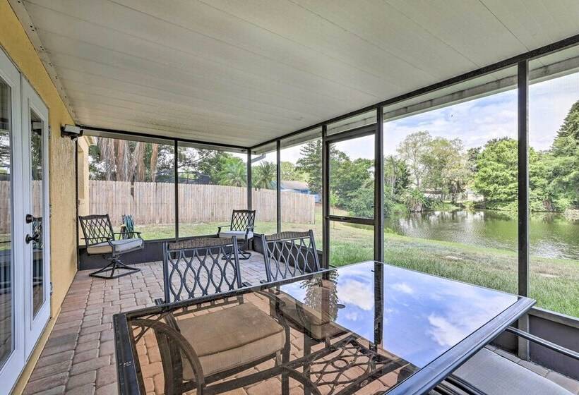 Lanai & Pond At Tranquil Bradenton Retreat!