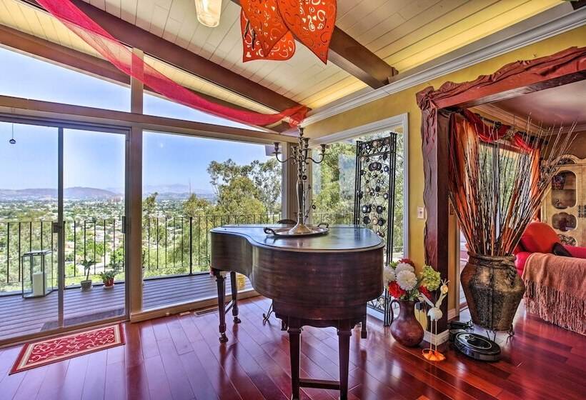 Colorful El Cajon Gem: Deck, Garden & Valley Views