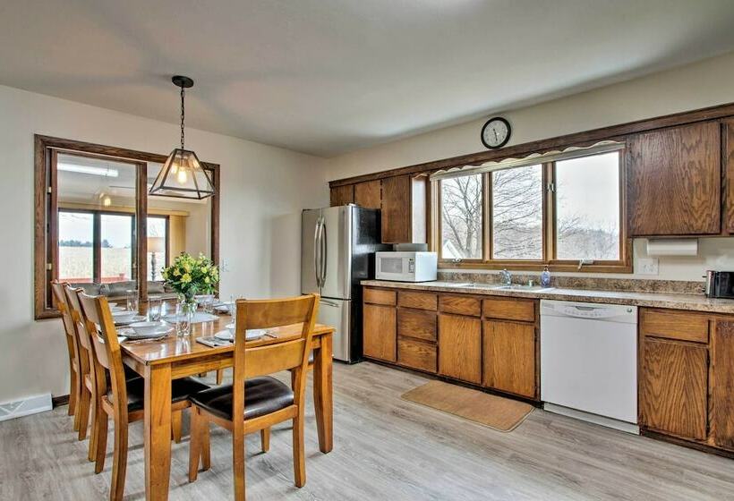 Wisconsin River Valley Farmhouse: Fire Pit & View