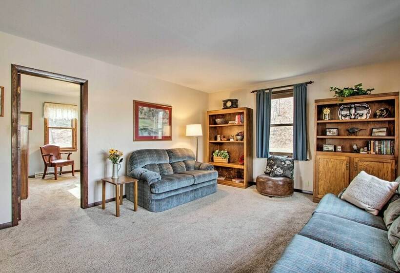 Wisconsin River Valley Farmhouse: Fire Pit & View