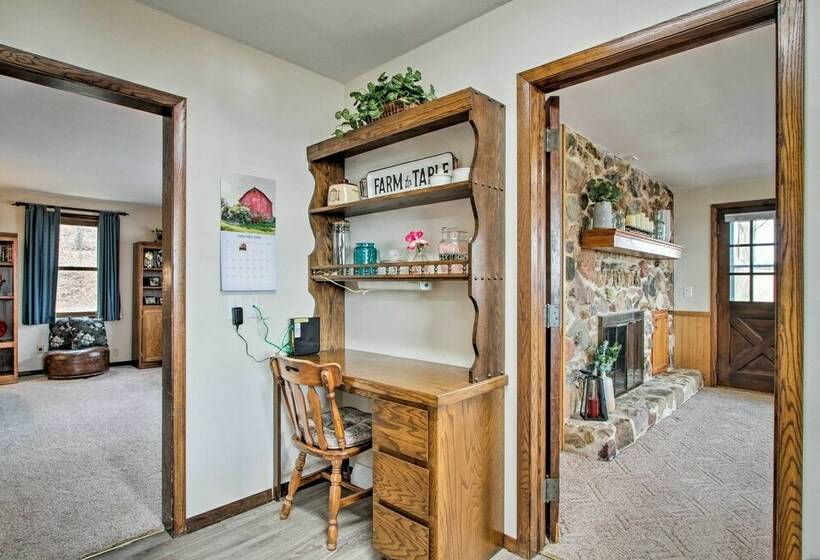 Wisconsin River Valley Farmhouse: Fire Pit & View