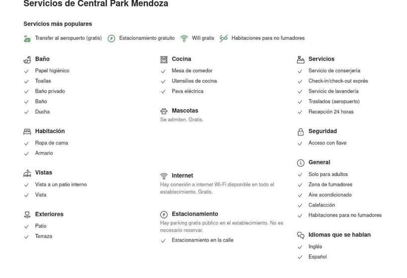 تختخواب و صبحانه Central Park Mendoza