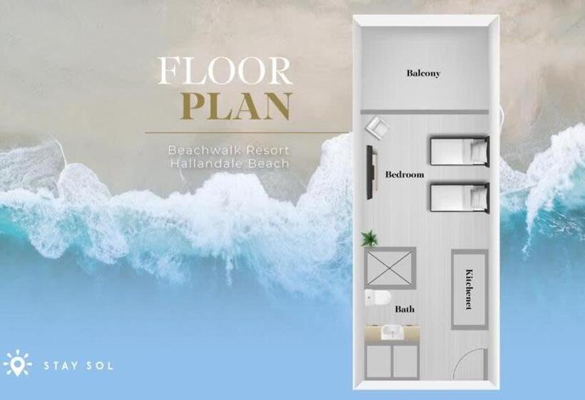 فندق صغير Upper Studio   Balcony   Pool   Gym   Near Beach