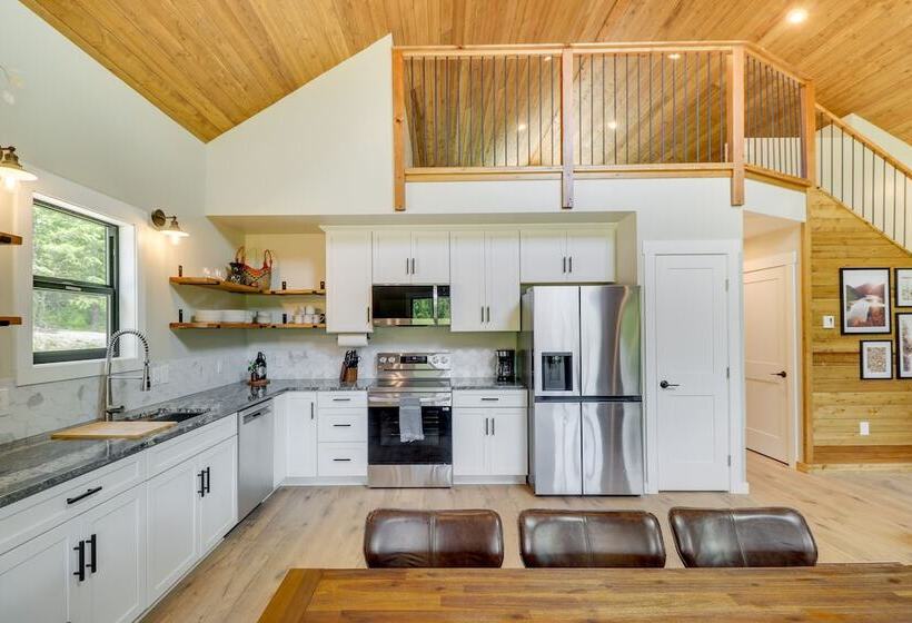 Modern Lakeside Cabin W/ Mountain Views & Hot Tub!