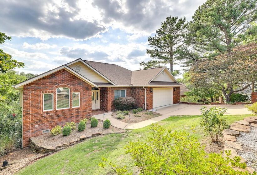 Lakefront Bella Vista Home W/ Game Room & Dock!