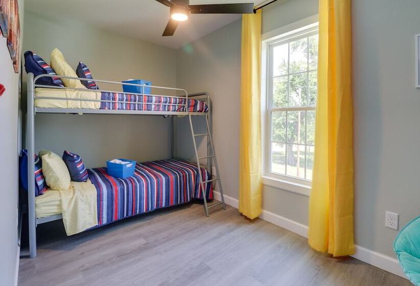Spacious Grove Home Rental: Yard Games, Fire Pit!