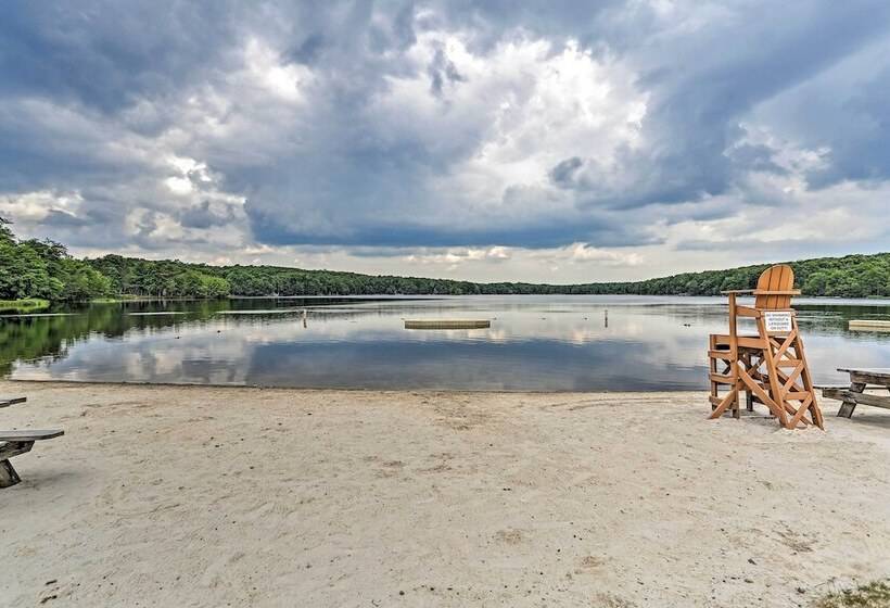 Woodsy Big Bass Lake Hideaway W/ Fire Pit + Deck!
