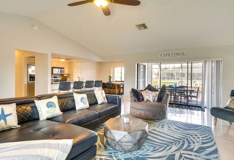 Lanai & Pool: Waterfront Cape Coral Home!