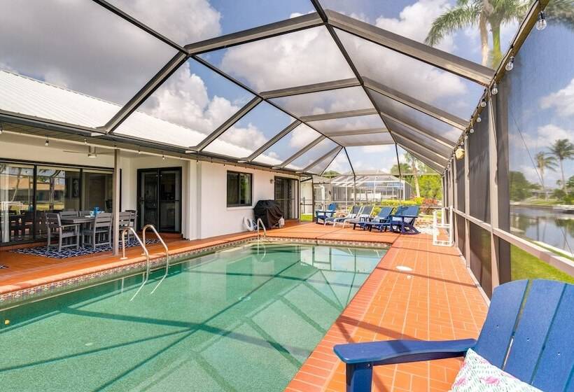 Lanai & Pool: Waterfront Cape Coral Home!