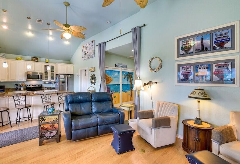 Ocean Views & Walk To Shore: Crystal Beach Home!