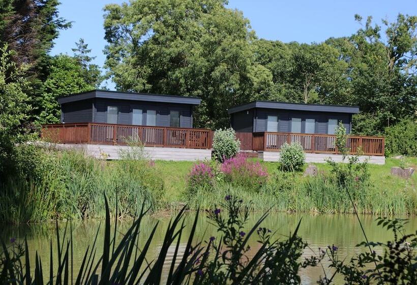 Отель Beautiful Open Plan Lakeside Lodge In Shearsby