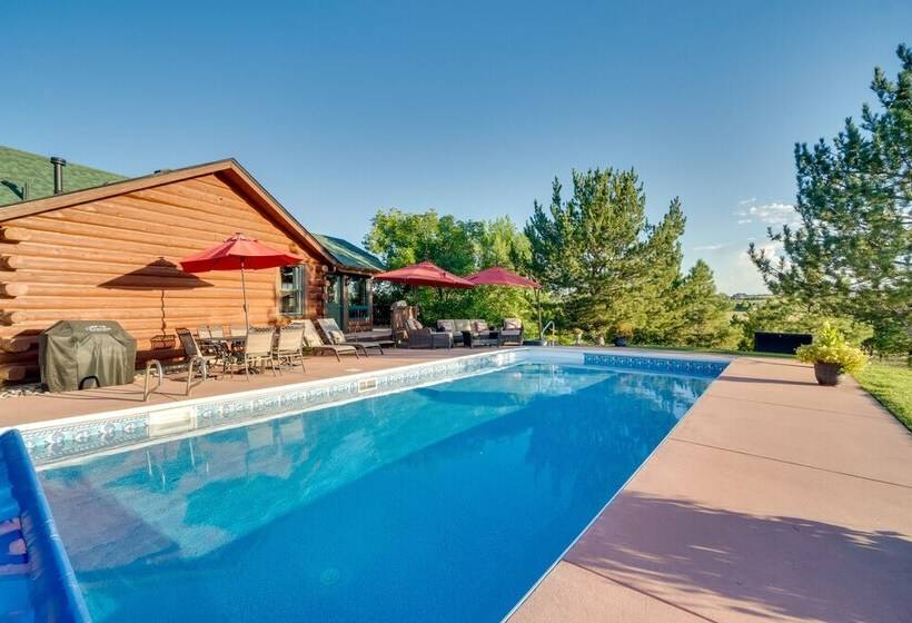 Heated Pool + Mtn Views: Log Cabin In Parker!