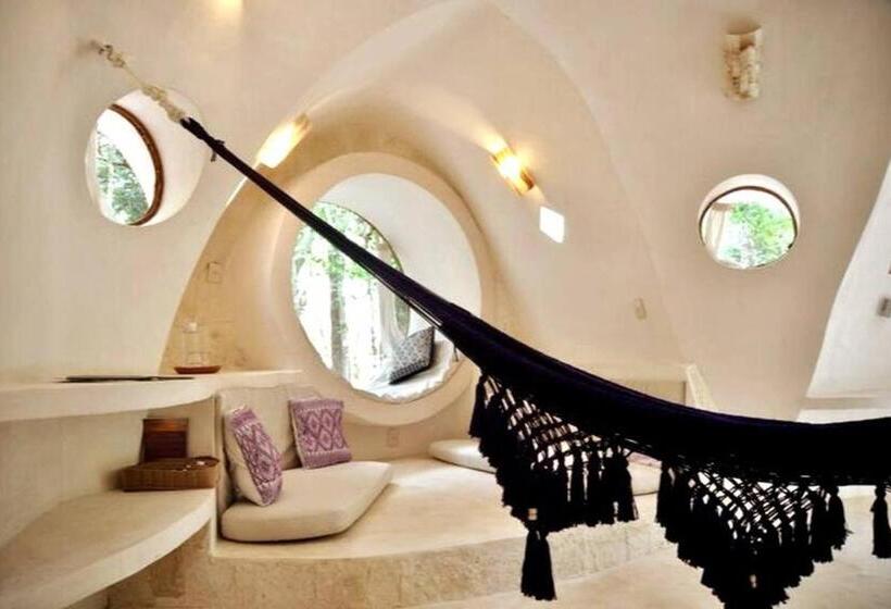 פנסיון Room In Lodge Eco Luxe Mayan Dome Cenote