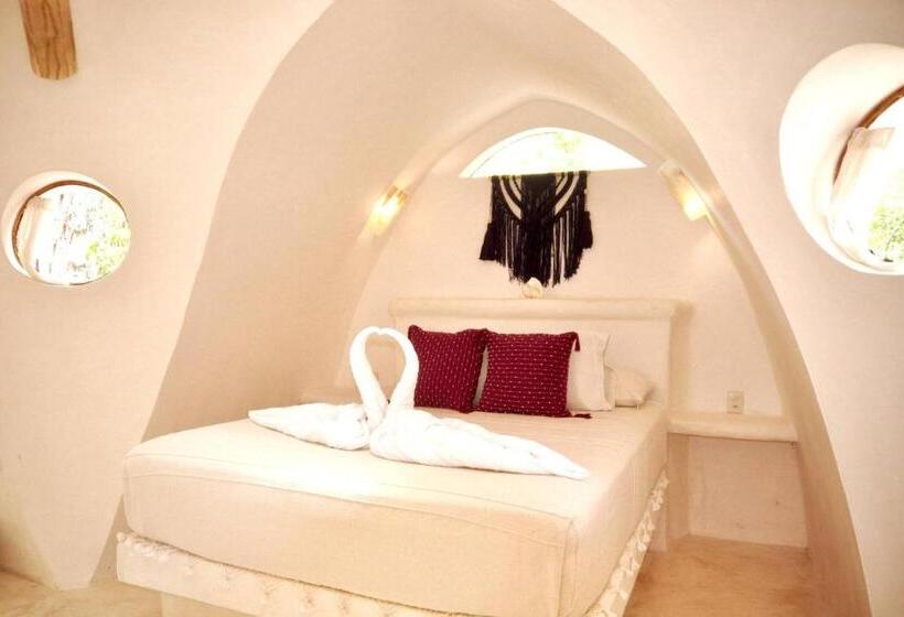 פנסיון Room In Lodge Eco Luxe Mayan Dome Cenote
