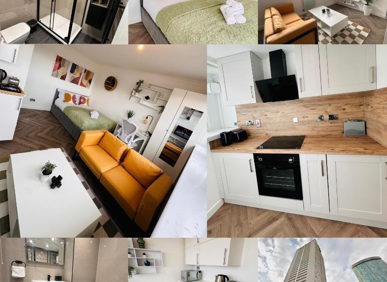 ペンション Private Room In Modern Shared Apartment, Each With Kitchenette, Central Birmingham