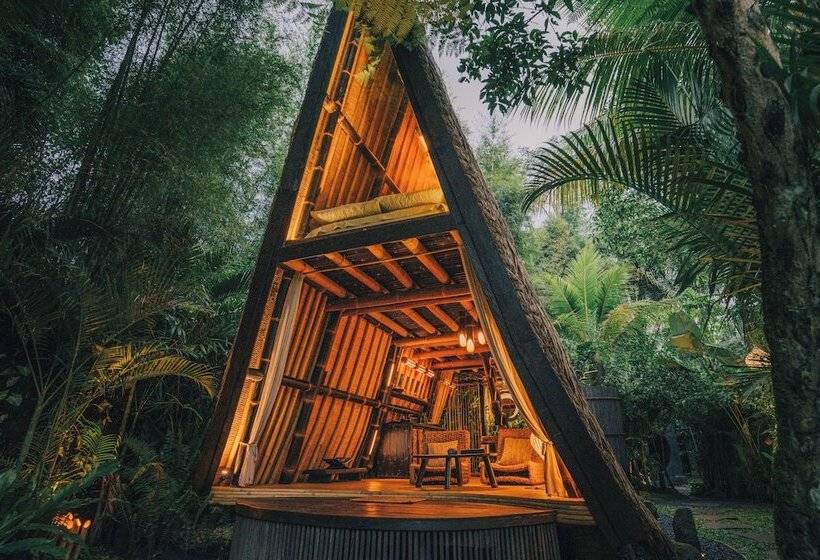 住宿加早餐  Hideout Eco Bamboo House Bali