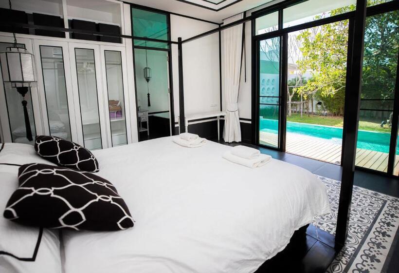 펜션 查龙3卧室花园泳池别墅