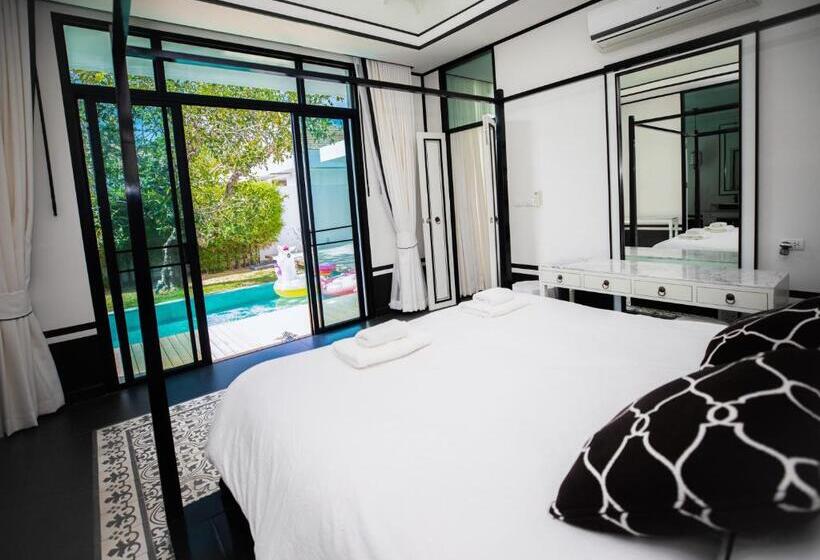 펜션 查龙3卧室花园泳池别墅