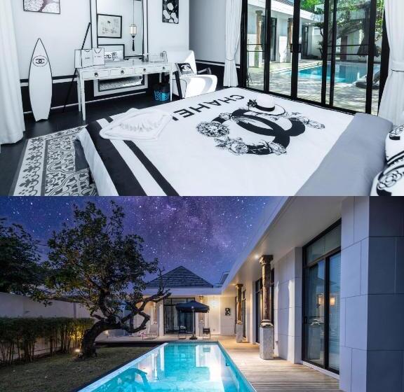 펜션 查龙3卧室花园泳池别墅