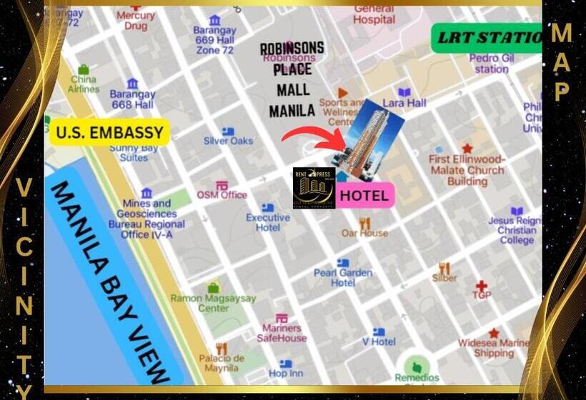 Отель Free Pool N Free Sauna Access Oceanview Balcony In The Heart Of Manila, Front Of Robinsons Mall, Wal