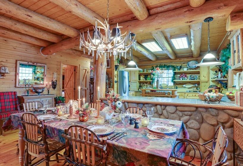 Quiet Thompsonville Log Home: Deck & River Access!