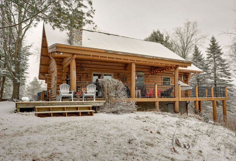 Quiet Thompsonville Log Home: Deck & River Access!